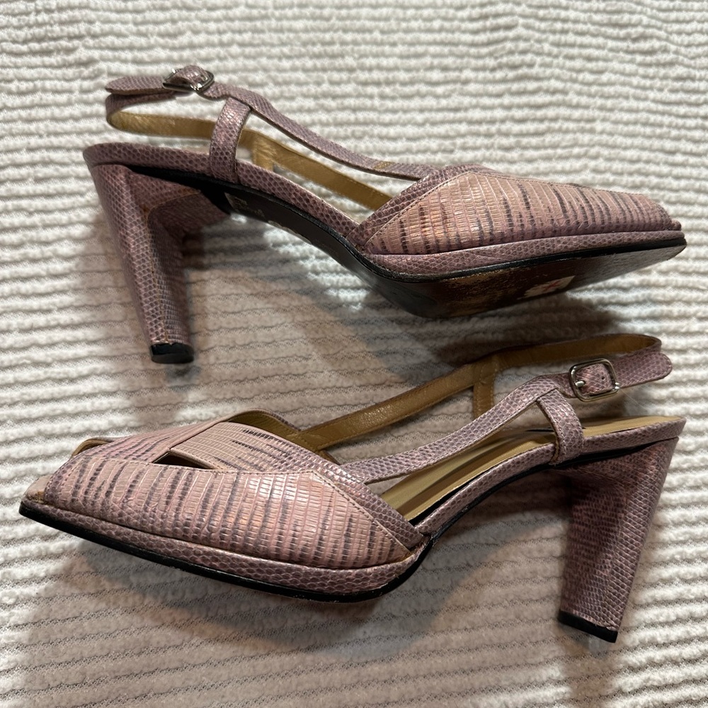 Stuart Weitzman Snakeskin Strappy High Heel Sanda… - image 5